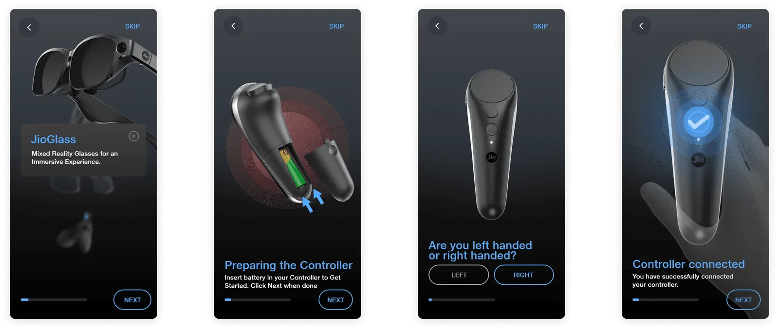 Controller setup screens