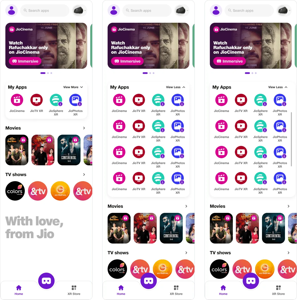 Phase 2 home screen variations